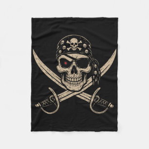 Pirate Skull Crossbones Skeleton Halloween For Men Fleece Blanket