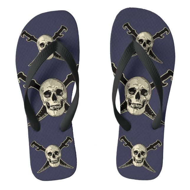 Pirate (Skull) - Custom Adult, Wide Straps Jandals (Footbed)