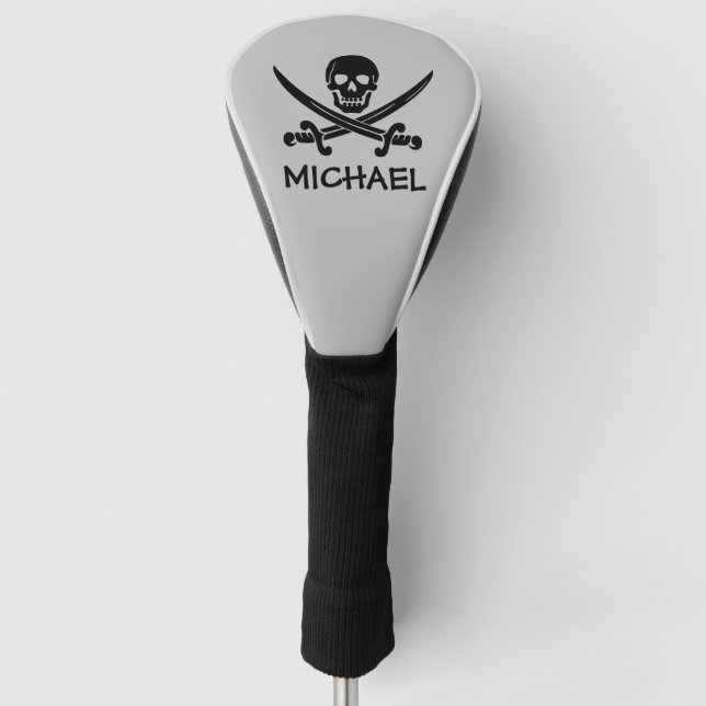 PIRATE SKULL CUSTOM GOLF DRIVER COVER (Front)