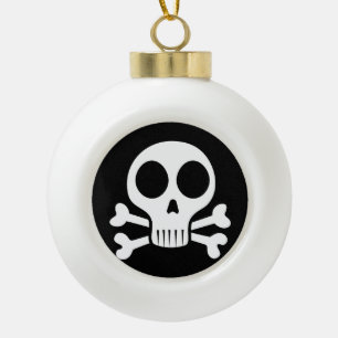 Pirate Skull Design Ceramic Ball Christmas Ornament