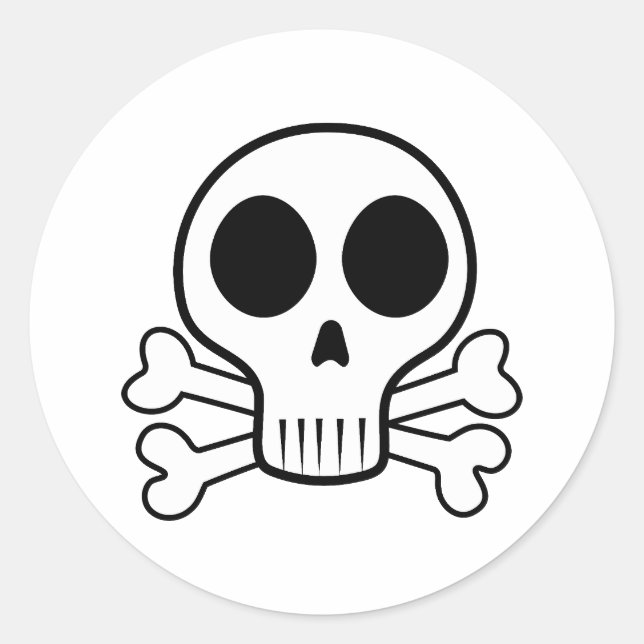 Pirate Skull Design Classic Round Sticker (Front)