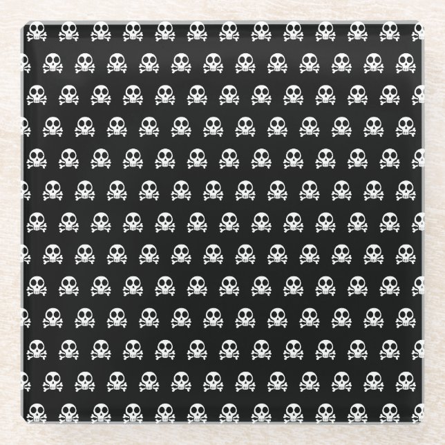 Pirate Skull Design Glass Coaster (Front)