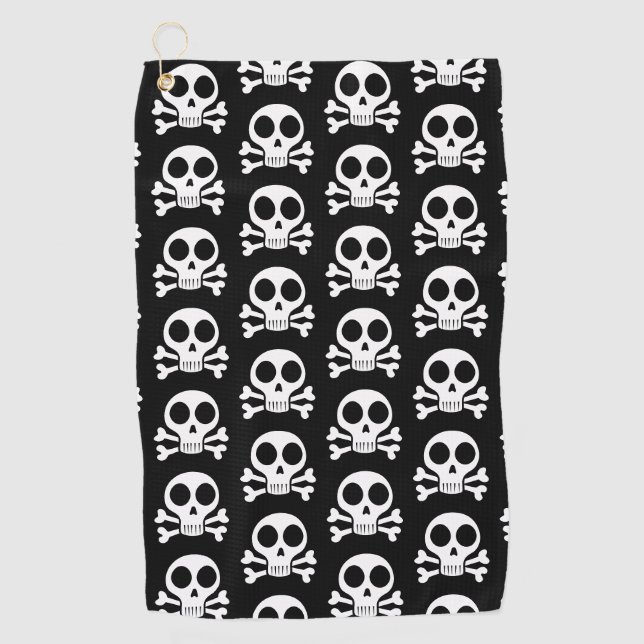 Pirate Skull Design Golf Towel (Front)