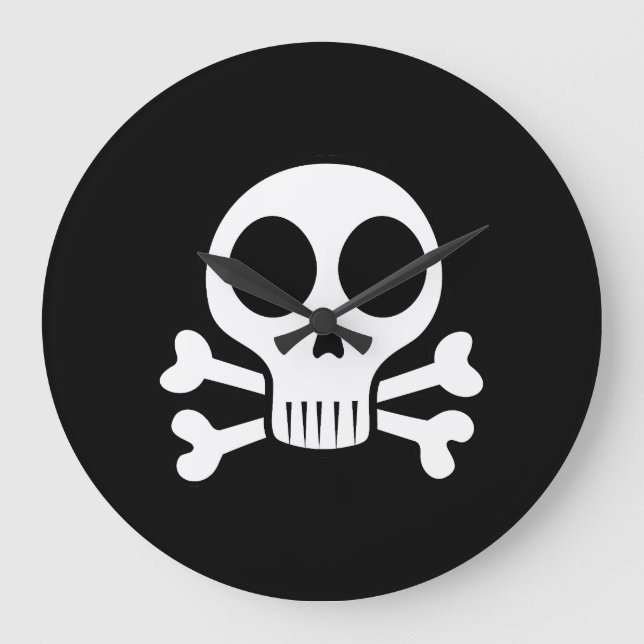 Pirate Skull Design Large Clock (Front)
