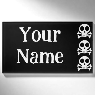 Pirate Skull Design Name Tag