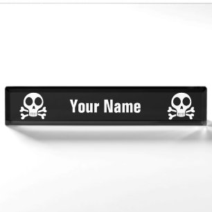 Pirate Skull Design Nameplate
