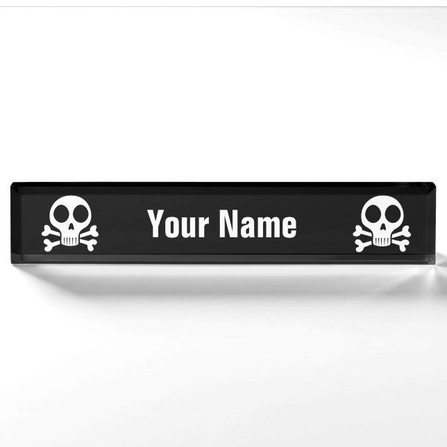 Pirate Skull Design Nameplate (Front)