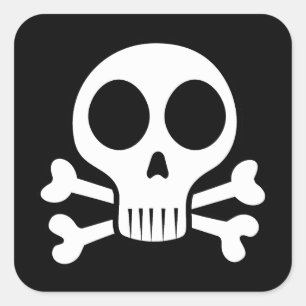 Pirate Skull Design Square Sticker