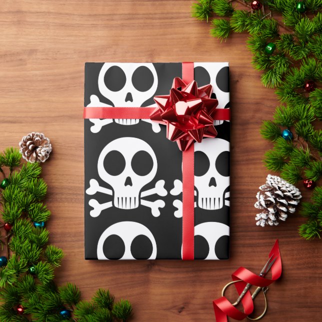 Pirate Skull Design Wrapping Paper (Holiday Gift)