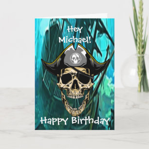 Pirate Skull Ghost Ship Captain Card