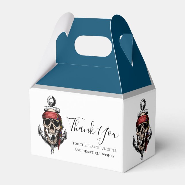 Pirate Skull Ghost Ship Favour Box (Front Side)