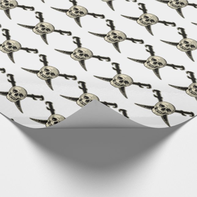 Pirate (Skull) - Glossy Wrapping Paper, 30" x 6' Paper (Corner)