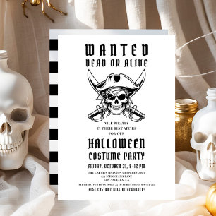 Pirate Skull Halloween Costume Party  Invitation