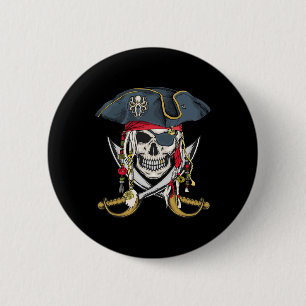Pirate Skull Halloween Little Boys Girls Kids Teen 6 Cm Round Badge