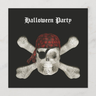 Pirate Skull - Halloween Party Invitation