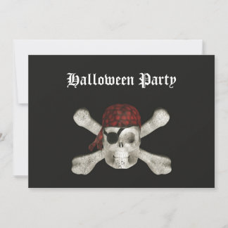 Pirate Skull - Halloween Party Invitation