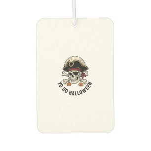 Pirate Skull Halloween Vintage Engraving White Shi Car Air Freshener
