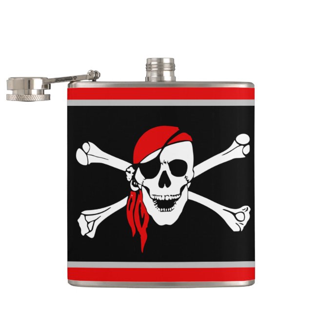 Pirate Skull Hip Flask (Opened)
