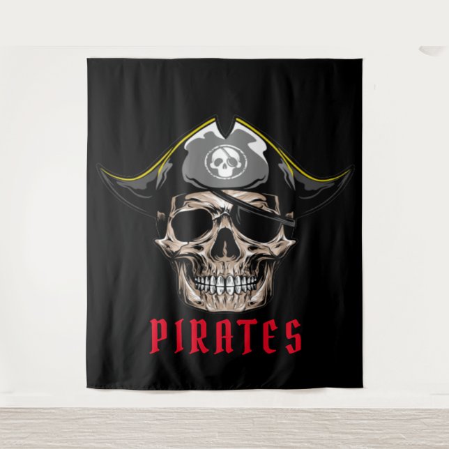 Pirate Skull  jolly roger Backdrop Tapestry (Front)