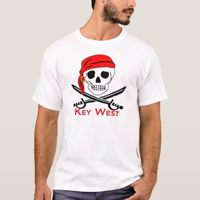 Pirate Skull Key West T-Shirt (Front)