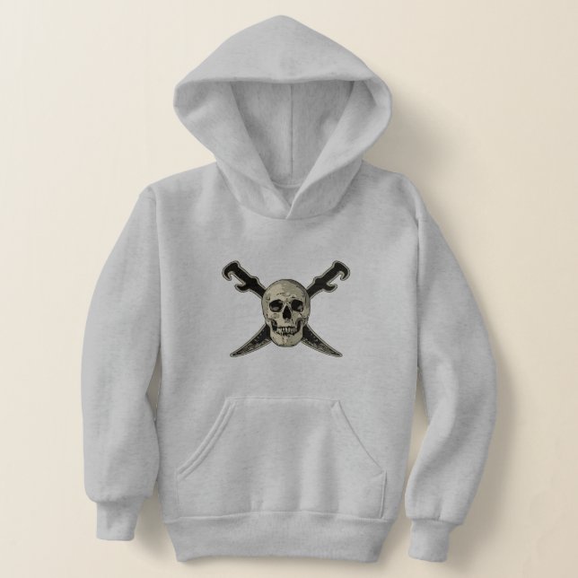 Pirate (Skull) - Kids' Pullover Hoodie (Laydown)