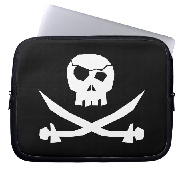 Pirate Skull Laptop Sleeve (Front)
