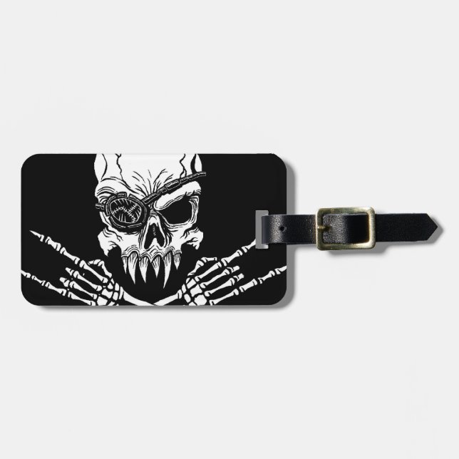 Pirate Skull Luggage Tag (Front Horizontal)