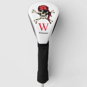 Pirate Skull Monogram Golf Head Cover