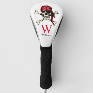 Pirate Skull Monogram Golf Head Cover
