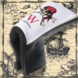 Pirate Skull Monogram  Golf Head Cover