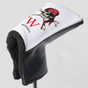 Pirate Skull Monogram Golf Head Cover