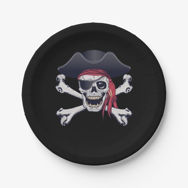 Pirate Skull Paper Plate (Front)