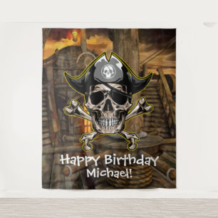 Pirate Skull Party backdrop Tapestry