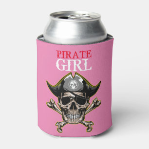 PIRATE SKULL PINK GIRL CAN COOLER