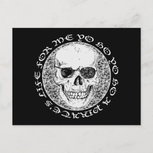 pirate skull postcard