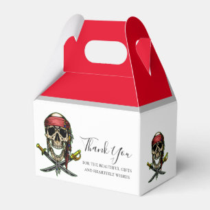 Pirate Skull Red Captain Favour Box