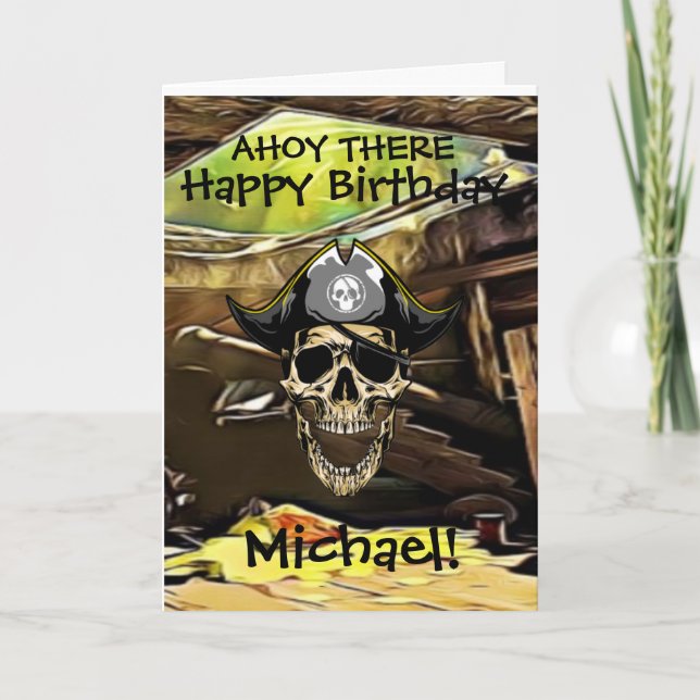 Pirate Skull  Ship cannon Card (Front)