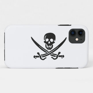 Pirate skull  silhouette - Choose background colou Case-Mate iPhone Case