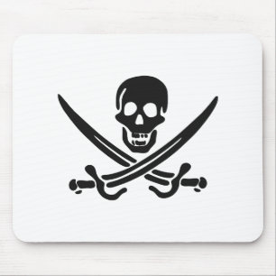 Pirate skull silhouette - Choose background colou Mouse Pad