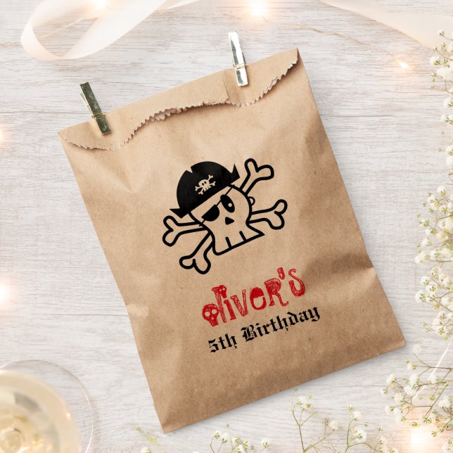 Pirate Skull Skeleton Boy Birthday Party Favour Ba Bags (Clipped)
