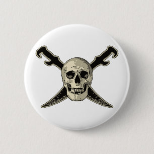 Pirate (Skull) - Standard, 2¼ Inch Round Button 6 Cm Round Badge