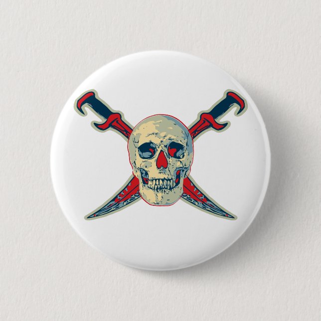 Pirate (Skull) - Standard, 2¼ Inch Round Button 6 Cm Round Badge (Front)