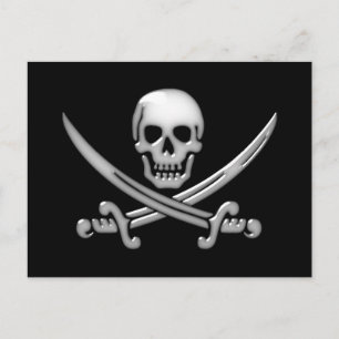 Pirate Skull & Sword Crossbones (TLAPD) Postcard