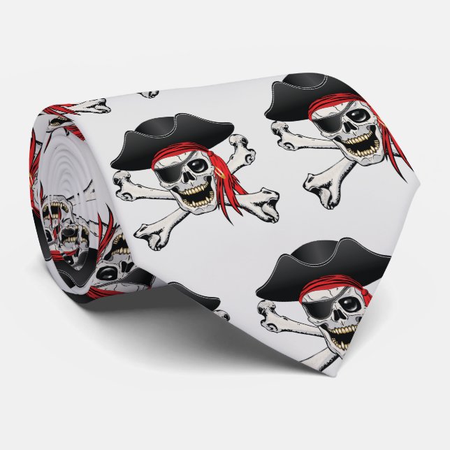 Pirate Skull Tie (Rolled)