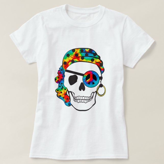 Pirate Skull Tie Dye Tee (Design Front)