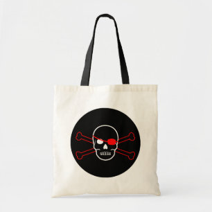 pirate skull tote bag