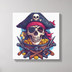 Pirate Skull Treasure Canvas Print