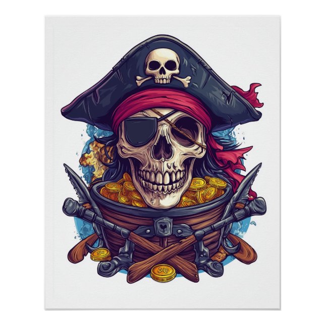 Pirate Skull Treasure Poster (Front)
