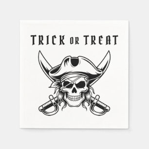 Pirate Skull Trick Or Treat Halloween Napkin