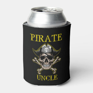 PIRATE SKULL UNCLE GOLD CAN COOLER